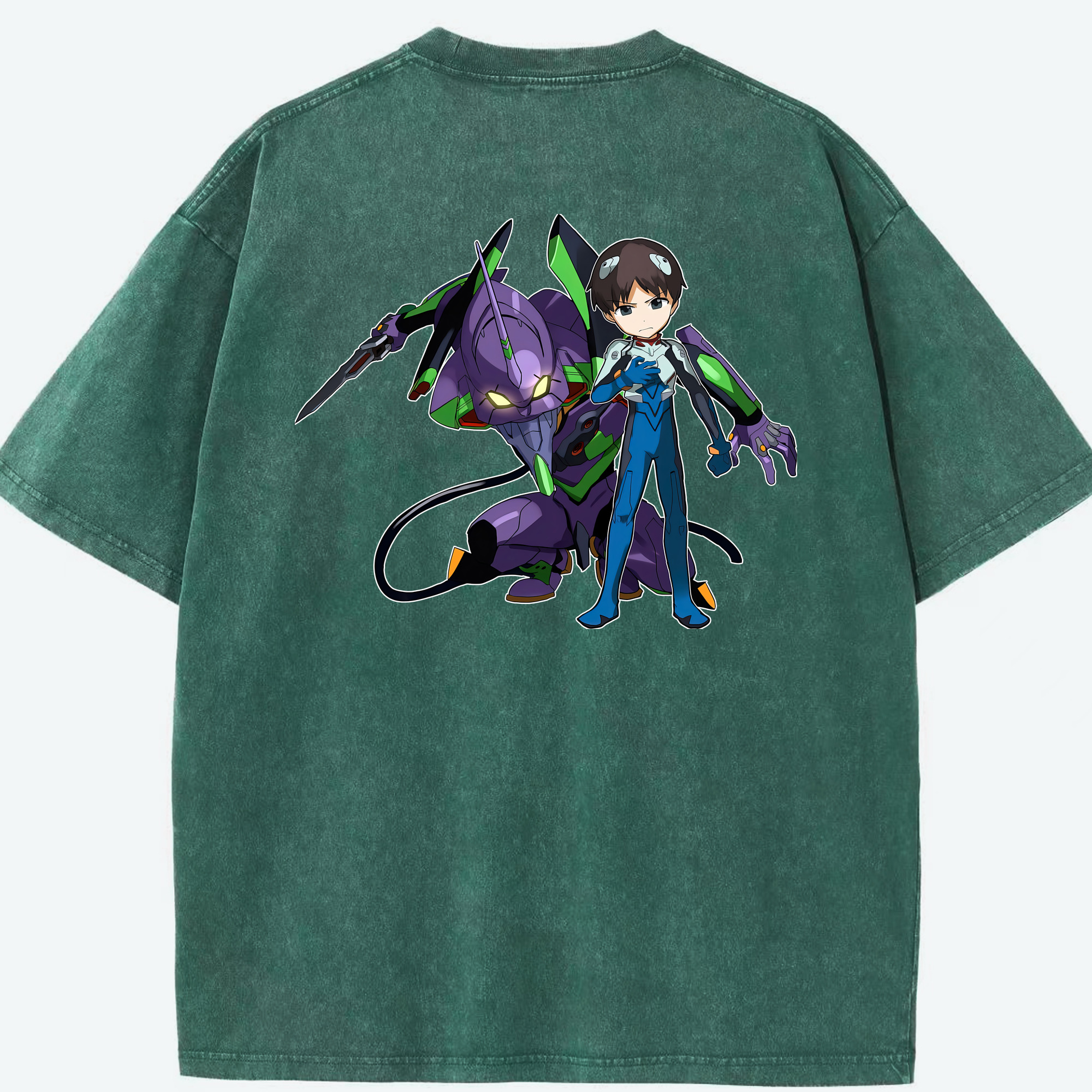 （画像用） EVA 新世紀エヴァンゲリオン 綿100% ヴィンテージ風 半袖Tシャツ（背面プリント）